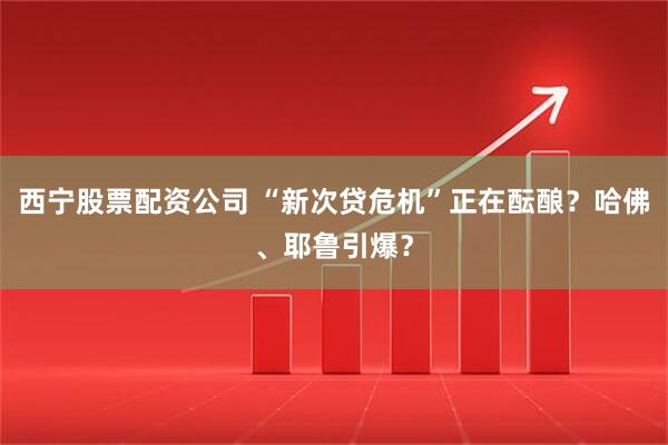 西宁股票配资公司 “新次贷危机”正在酝酿？哈佛、耶鲁引爆？